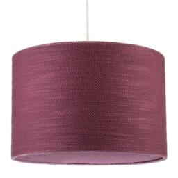 Happy Homewares Tawny Port Burgundy Textured Linen Pendant Light Shade with Diffuser - Size: 12 inches