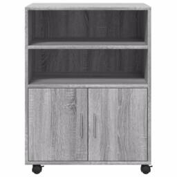 Berkfield Home Rolling Cabinet Grey Sonoma 60x48x81 cm Engineered Wood - Size: 60 x 48 x 81 cm - thumbnail 4