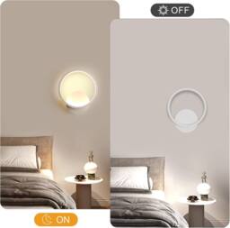 Goeco Indoor LED Wall Light 12W Round Modern Wall Light 3000K White Ø20 cm - thumbnail 8