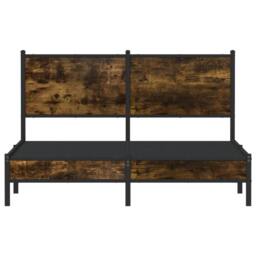 Berkfield Home Metal Bed Frame without Mattress Smoked Oak 140x190 cm in Brown - thumbnail 5