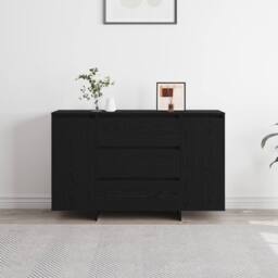 Berkfield Home Sideboard Black Oak 120x41x75 cm Engineered Wood - Size: 120 x 41 x 75 cm - thumbnail 3