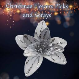 VFM e-Store Christmas Velvet Flower Clip Decoration 12cm x 6cm White X 1 - Size: 12 cm x 6 cm - thumbnail 3