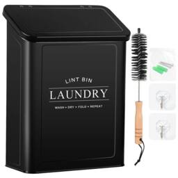Kelvenix Magnetic Lint Bin for Laundry Room in Black - Size: 0.6m2