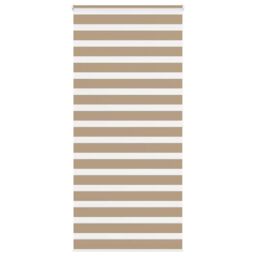 Berkfield Home Zebra Blind Sand Brown 100x200 cm Fabric Width 95.9 cm Polyester - thumbnail 1