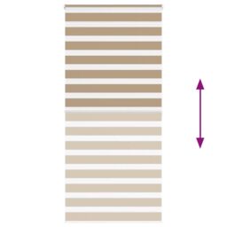 Berkfield Home Zebra Blind Sand Brown 100x200 cm Fabric Width 95.9 cm Polyester - thumbnail 5