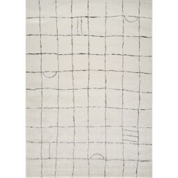 Livabliss Freud-Modern Ivory Black Brown High Pile Living Dining Bedroom Rug - Size: 160 cm x 215 cm - thumbnail 2