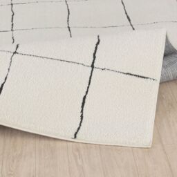 Livabliss Freud-Modern Ivory Black Brown High Pile Living Dining Bedroom Rug - Size: 160 cm x 215 cm - thumbnail 4