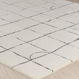 Livabliss Freud-Modern Ivory Black Brown High Pile Living Dining Bedroom Rug - Size: 160 cm x 215 cm - thumbnail 6