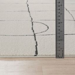 Livabliss Freud-Modern Ivory Black Brown High Pile Living Dining Bedroom Rug - Size: 160 cm x 215 cm - thumbnail 7