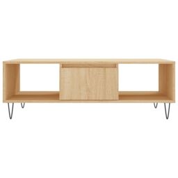 Berkfield Home Coffee Table Sonoma Oak 104x60x35 cm Engineered Wood in Brown - Size: 104 x 60 x 35 cm - thumbnail 5