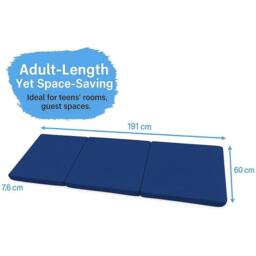 House of Home Fold Out Z Bed Single Size Chair Bed Folding Guest Sofa UK Blue - thumbnail 2