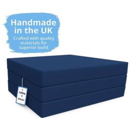 House of Home Fold Out Z Bed Single Size Chair Bed Folding Guest Sofa UK Blue - thumbnail 4
