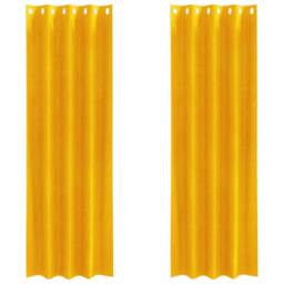Berkfield Home Blackout Curtains with Eyelets 2 pcs Mustard Yellow Velvet