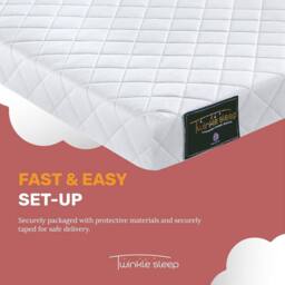 Bedzonline Twinklesleep Hypoallergenic Baby Cot Mattress - 140 x 70 x 10 CM in White - Size: Cot Bed - thumbnail 7