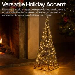 Xmas Haus 18x18x66cm Black Tower Tree 200Warm White MicroLed 5M Lead - Size: 18 x 18 x 66 cm - thumbnail 6