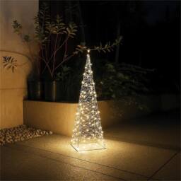 Xmas Haus 18x18x66cm Black Tower Tree 200Warm White MicroLed 5M Lead - Size: 18 x 18 x 66 cm - thumbnail 1