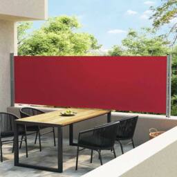 Berkfield Home Patio Retractable Side Awning 140x600 cm Red - thumbnail 2