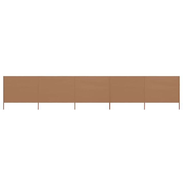 Berkfield Home 5-panel Wind Screen Fabric 600x80 cm Taupe in Beige - image 1