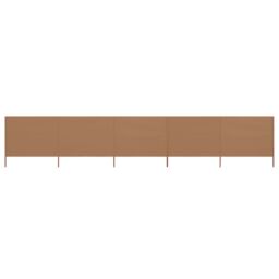 Berkfield Home 5-panel Wind Screen Fabric 600x80 cm Taupe in Beige - thumbnail 1