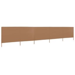 Berkfield Home 5-panel Wind Screen Fabric 600x80 cm Taupe in Beige - thumbnail 2