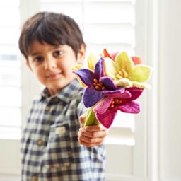 Paper High Multicoloured Felt Flower Bouquet - thumbnail 6