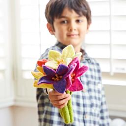 Paper High Multicoloured Felt Flower Bouquet - thumbnail 5
