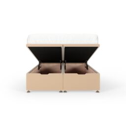 Bedmaster Plush Velvet Ottoman Divan Base & Button Headboard in Natural - Size: King - thumbnail 2