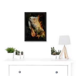 Artery8 Photo Animal Iguana Lizard Reptile Scales Spines Artwork Framed Wall Art Print A4 in Black - thumbnail 2