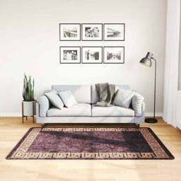 Berkfield Home Rug Washable 120x180 cm Black & Gold Anti Slip - Size: 100 cm diameter - thumbnail 2