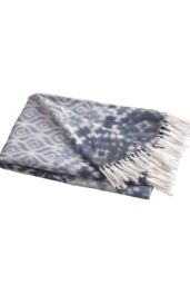 Appletree 'Sakari' Banded Tassled Bedspread in Blue - thumbnail 2
