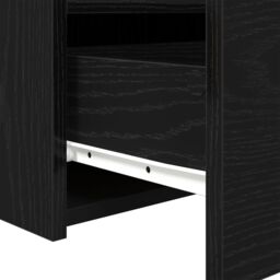 Berkfield Home Bedside Cabinet with LED Lights Black Oak 50x40x45 cm - Size: 50 x 40 x 45 cm - thumbnail 9