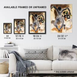 "Artery8 Dancing At Marshalls Hotel Charles Demuth Wall Art Poster Print in Brown - Size: W12"" x H16""" - thumbnail 3