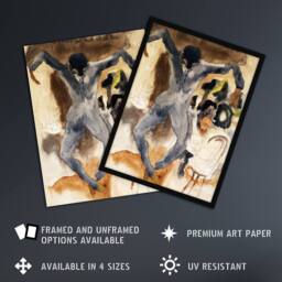 "Artery8 Dancing At Marshalls Hotel Charles Demuth Wall Art Poster Print in Brown - Size: W12"" x H16""" - thumbnail 2