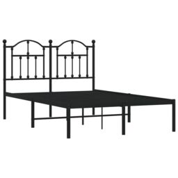 Berkfield Home Metal Bed Frame with Headboard Black 120x200 cm - Size: Small Double - thumbnail 4