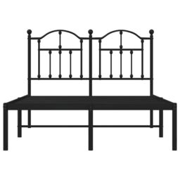 Berkfield Home Metal Bed Frame with Headboard Black 120x200 cm - Size: Small Double - thumbnail 5