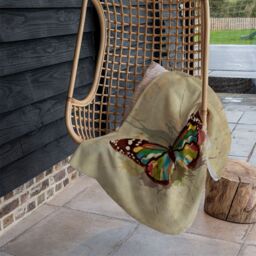 Benjamin Tate Design Butterfly & Paint Splats Blanket in Natural - Size: 120 cm x 150 cm - thumbnail 4