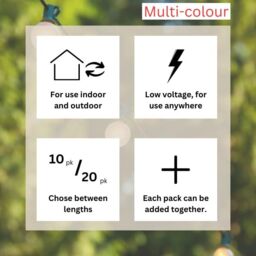 Marco Paul 14.5m Mains Powered String Lights - Multicoloured Bulbs - thumbnail 8