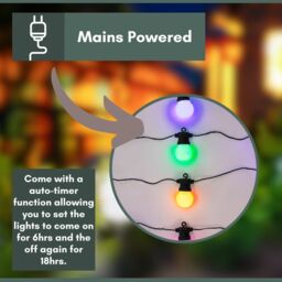 Marco Paul 14.5m Mains Powered String Lights - Multicoloured Bulbs - thumbnail 3