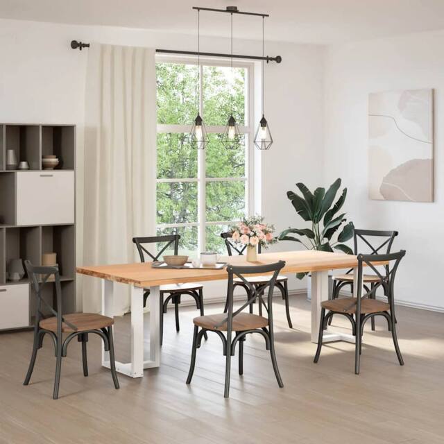 Berkfield Home Dining Table Legs T-Shaped¬†2 pcs White 50x35x(72-73) cm Steel - image 1