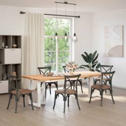 Berkfield Home Dining Table Legs T-Shaped¬†2 pcs White 50x35x(72-73) cm Steel - thumbnail 1