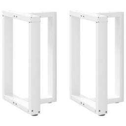 Berkfield Home Dining Table Legs T-Shaped¬†2 pcs White 50x35x(72-73) cm Steel - thumbnail 2