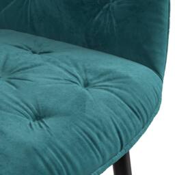 More4Homes Arlo Oak Table Top W Oak Legs + Anika Velvet Dining Chair Set Of 4 in Blue - thumbnail 6