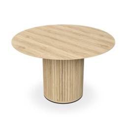 More4Homes Arlo Oak Table Top W Oak Legs + Anika Velvet Dining Chair Set Of 4 in Blue - thumbnail 2