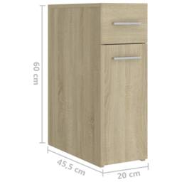 Berkfield Home Apothecary Cabinet Sonoma Oak 20x45.5x60 cm Engineered Wood in Light Brown - thumbnail 8