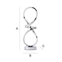 SPETLEK Integrated LED Table Lamp Swirl Living Room Bedroom Warm Touch Light in Silver - thumbnail 2