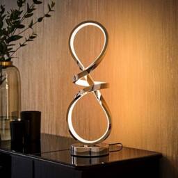 SPETLEK Integrated LED Table Lamp Swirl Living Room Bedroom Warm Touch Light in Silver