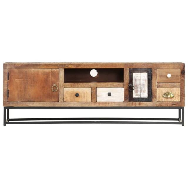 Berkfield Home TV Cabinet 120x30x40 cm Solid Reclaimed Wood in Brown - Size: 120 x 30 x 40 cm - image 1