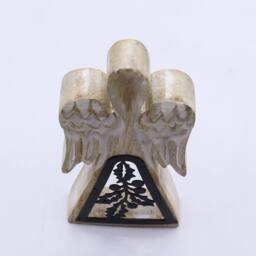 Serenityy Mango Wood Angel - Whitewash with Iron Holly Cut-Out in White - thumbnail 5