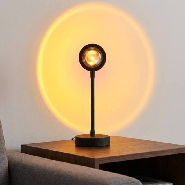 Garden Greatness Sunset Aura Projection Lamp in Beige