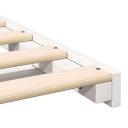 Berkfield Home Floor Bed Frame White 100 x 200 cm Solid pine wood - thumbnail 9